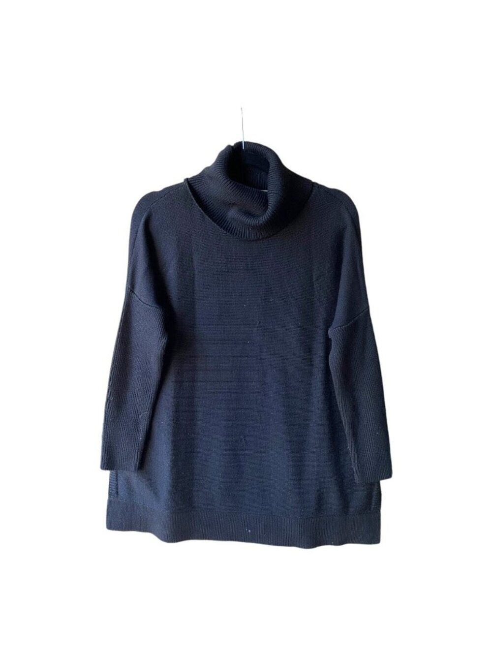 Boden Size M Black 100% Wool Long Sleeve Turtleneck Tunic Sweater - Picture 2 of 8